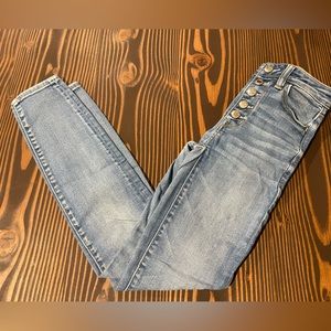 American Eagle Super Hi-Rise Jegging Ne(x)t Level Stretch 00 Short Button Fly